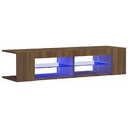 Maison Chic Meubles TV avec lumières LED - Banc TV pour salon chêne marron 135x39x30 cm -MN96531