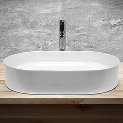 Avis Ecd Germany Lavabo à poser céramique vasque lave-mains salle de bain ovale blanc 605x380 mm