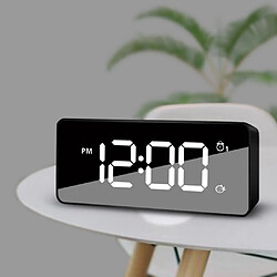 Avis double usb numérique led horloge snooze minuterie miroir réveil chevet temps noir