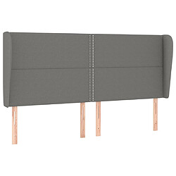 vidaXL Tête de lit avec oreilles Gris foncé 183x23x118/128 cm Tissu