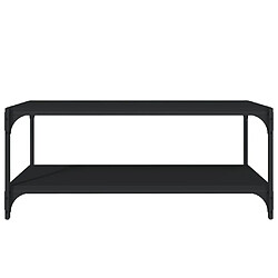 Maison Chic Meuble TV scandinave - Banc TV pour salon Noir 100x33x41 cm Bois d'ingénierie et acier -MN91122 pas cher