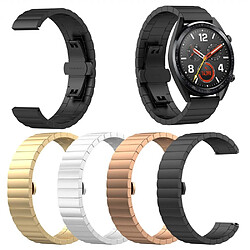 Acheter Bracelet en métal 22mm une perle avec fermoir papillon noir pour votre Huawei Watch GT/Honor Watch Magic