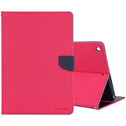 Wewoo Housse Étui Coque FANCY DIARY pour iPad 10.2 en cuir à texture croisée avec fente carte et support et portefeuille Rose Rouge