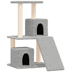 vidaXL Arbre à chat avec griffoirs en sisal Gris clair 82 cm