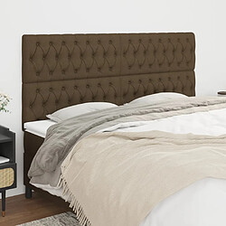 Maison Chic Lot de 4 Têtes de lit design pour chambre - Décoration de lit Marron Foncé 100x7x78/88 cm Tissu -MN21544