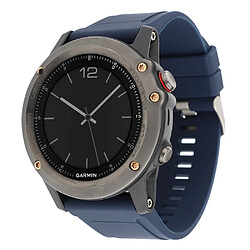 Bracelet en silicone 22mm souple avec boucle de couleur argent bleu pour votre Garmin Fenix 5/5 Plus/Forerunner 935