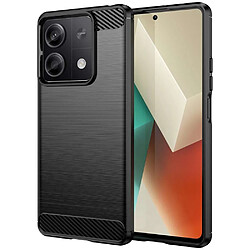 Htdmobiles Coque pour Xiaomi Redmi Note 13 5G - housse etui silicone gel carbone + verre trempe - NOIR