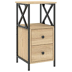 Maison Chic Table de chevet,Table de Nuit,Meuble de Rangement chêne sonoma 34x35,5x70 cm bois d'ingénierie