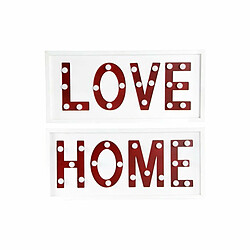 Décoration murale DKD Home Decor Blanc Rouge Urbaine 48 x 4 x 22 cm (2 Unités)