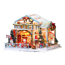 Bricolage noël Miniature maison de poupée Kit Mini 3D maison en bois chambre artisanat avec meubles LED lumières fête des enfants cadeau