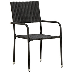 Acheter Maison Chic Mobilier à dîner de jardin 3 pcs,Table et chaises d'extérieur Résine tressée Noir -GKD691701