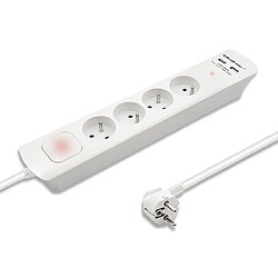 Surge protector 4 sockets, 2xUSB, 1.8m