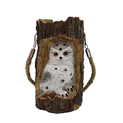 Hibou Animaux Lumière Solaire Jardin Décor Statue Lumière Solaire Animal Blanc