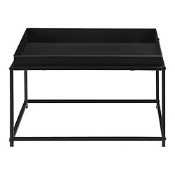 Helloshop26 Table basse carrée pour salon avec plateau amovible en métal 59 x 59 cm noir mat 03_0006130