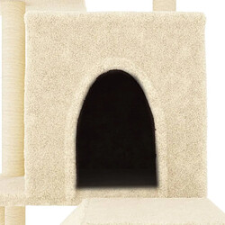 Arbre à chat avec griffoirs,niche pour chat en sisal crème 110,5 cm -MN87599 pas cher