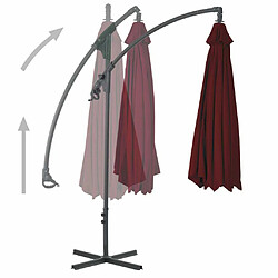 Maison Chic Parasol Jardin | Parasol déporté avec mat en acier 250x250 cm Rouge bordeaux - GKD37715