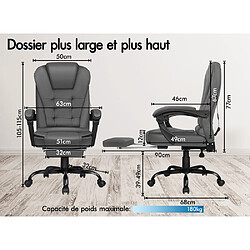 Acheter ALFORDSON Fauteuil de Bureau de Massage avec Repose-pieds Siège de jeu Exécutif