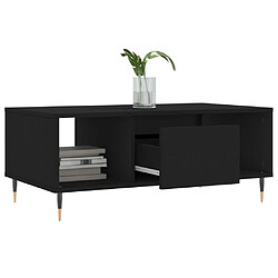 Avis vidaXL Table basse Noir 90x50x36,5 cm Bois d'ingénierie