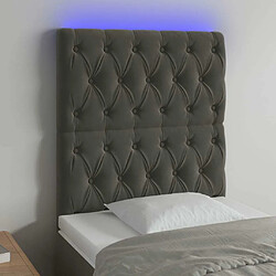 Maison Chic Tête de lit scandinave à LED,meuble de chambre Gris foncé 80x7x118/128 cm Velours -MN71601