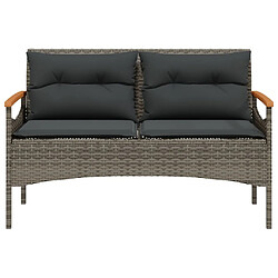 Avis vidaXL Salon de jardin 4 pcs avec coussins gris résine tressée