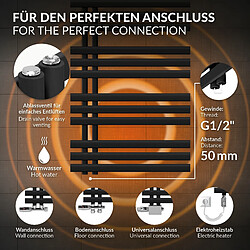 Acheter LuxeBath Iron EM Radiateur sèche-serviettes salle de bain en acier noir mat 600x1400 mm