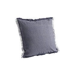 Aubry Gaspard Coussin en coton avec franges gris.