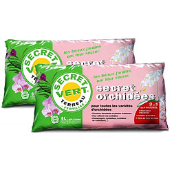 Secret Vert Terreau pour orchidées 1,2kg (Lot de 2).