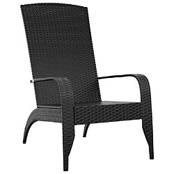 Maison Chic Chaise de jardin - Fauteuil d'extérieur Adirondack Noir Résine tressée -MN94496