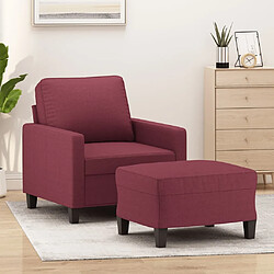 Maison Chic Fauteuil et repose-pieds,Fauteuil luxe pour relax Rouge bordeaux 60 cm Tissu -MN91394