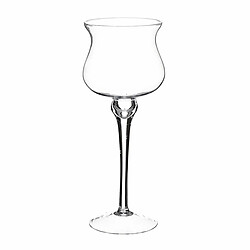 BigBuy Home Pot à Bougie 16 x 16 x 45 cm Verre Transparent