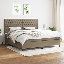 vidaXL Sommier à lattes de lit avec matelas Taupe 200x200 cm Tissu