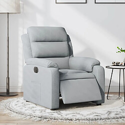 vidaXL Fauteuil inclinable électrique Gris clair Tissu