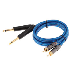 double jack 6,35 mm 1/4 pouce prise double câble audio jack RCA mâle 1 mètre pas cher