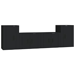 Maison Chic Ensemble de meubles TV 4 pcs pour salon - Noir Bois d'ingénierie -MN89040