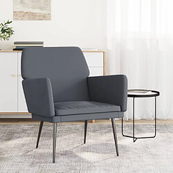 vidaXL Fauteuil Gris foncé 62x79x79 cm Velours 