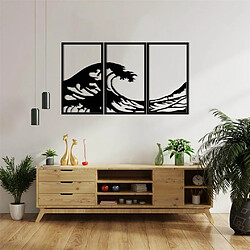 DEKORY La Vague Art Japonais de Kanagawa Décoration Murale en métal - 108x60 cm