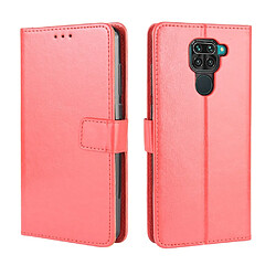 Etui en PU Cheval fou avec support rouge pour Xiaomi Redmi Note 9/Redmi 10X 4G