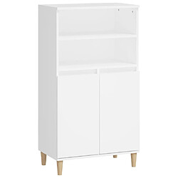 vidaXL Buffet haut Blanc 60x36x110 cm Bois d'ingénierie