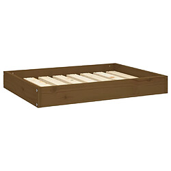 vidaXL Lit pour chien Marron miel 71,5x54x9 cm Bois de pin solide