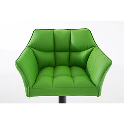 Decoshop26 Tabouret de bar chaise haute de comptoir couture carrées assise en PVC vert cadre en métal noir 10_0004676 pas cher