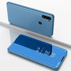 Coque en TPU + PU miroir surface vue flip de fenêtre bleu clair pour votre Samsung Galaxy A11