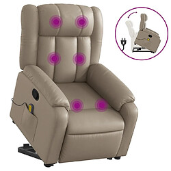 Maison Chic Fauteuil Relax pour salon, Fauteuil inclinable de massage Cappuccino Similicuir -GKD66763