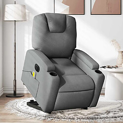 vidaXL Fauteuil inclinable de massage électrique Gris foncé Tissu