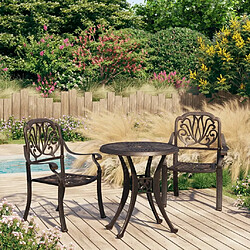 Maison Chic Table de bistro et chaises d'extérieur 3 pcs,Ensemble de bistro de jardin pour relax Aluminium coulé Bronze -GKD942600