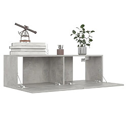 Acheter Maison Chic Meubles TV 4 pcs | Banc TV Moderne pour salon | Meuble de Rangement Gris béton 100x30x30 cm Aggloméré -MN15271