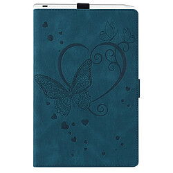 Etui en PU motif papillon avec support, porte-cartes et porte-stylo vert pour votre Samsung Galaxy Tab S7/Galaxy Tab S8