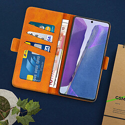 Acheter Avizar Housse Samsung Galaxy Note 20 Étui Folio Porte-carte Fonction Support Camel