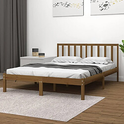 vidaXL Cadre de lit sans matelas marron miel bois pin massif 200x200cm