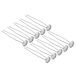 10pcs pince à cheveux en cuivre épingle à cheveux bricolage accessoire base blanche argent