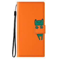 Avizar Étui Grenouille pour Samsung S23 Ultra Portefeuille Support Dragonne Orange